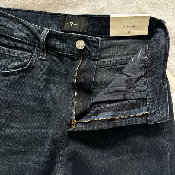 7 FOR ALL MANKIND Easy Fit Slim High Rise Dark Wash Denim Jeans--26 - Picture 9 of 16